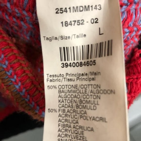 LIMITED EDITION MSGM RARE KNIT PRINT SWEATER SIZE L MADE IN ITALY UNISEX - Picture 8 of 8